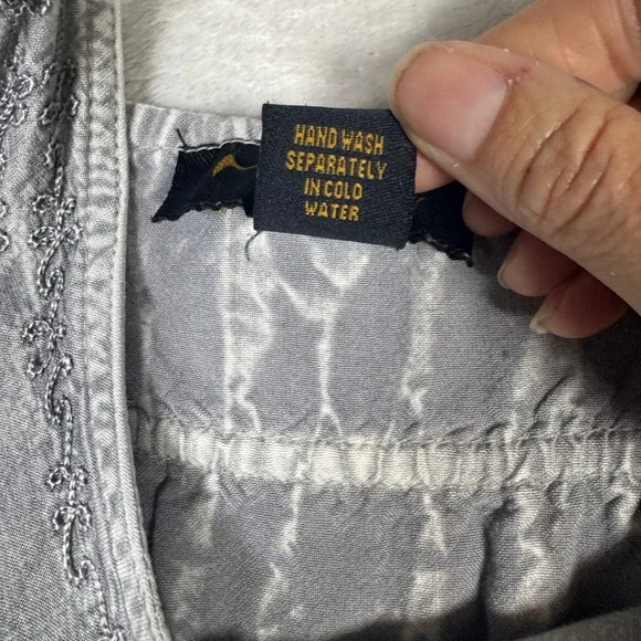 Magic One Size - S Rayon Embroidered Maxi Dress Sleeveless Gray Bohemian‎ Casual - Picture 8 of 14